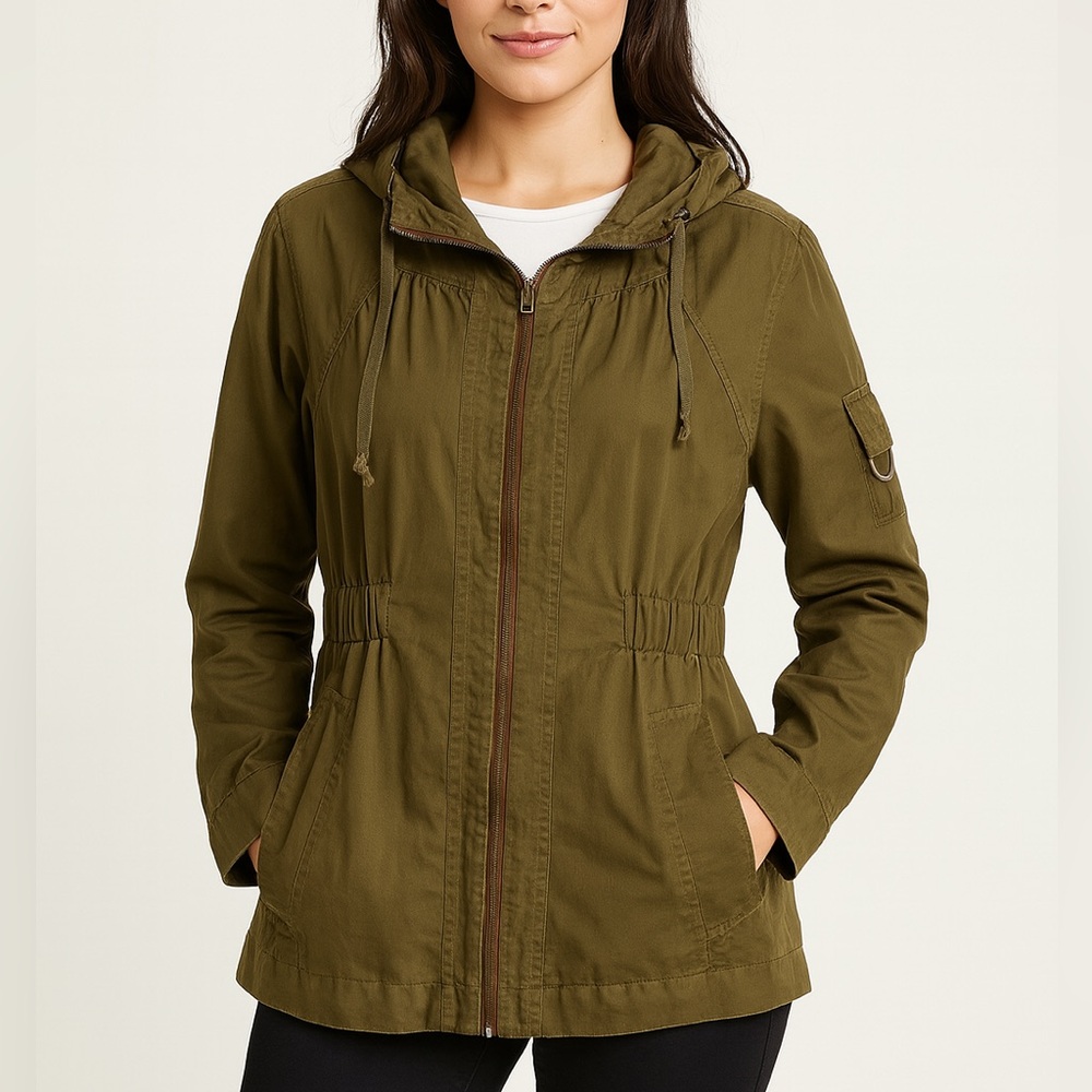 French Connection Anorak Utility Jacket Women's‎ 8 Military Outdoor Linen Cotton